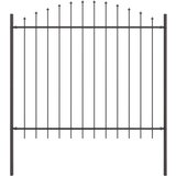 vidaXL Panel ograde s krovom u obliku šiljka Set od 3 Siva Cijene