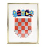 Grb Republike Hrvatske metalni okvir zlatni, 30x40 cm | shoptok.hr