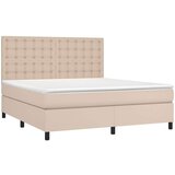  Krevet box spring madrac LED cappuccino 180x200cm umjetna koža | shoptok.hr