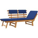 vidaXL Vrtna klupa s jastucima 2-u-1 190 cm masivno bagremovo drvo | shoptok.hr