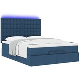  Otomanski krevet s madracem i LED plavi 140x190 cm tkanine | Eponuda.com