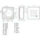 Vortice kopalniški nadometni centrifugalni ventilator vort quadro micro 80 (11638) | Shoptok.si
