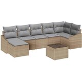  Sjedeća garnitura za vrt 8 kom. Bež i svijetlo siva poliratan 288,5 x 123,5 x 85 cm | shoptok.hr