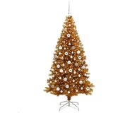 vidaXL Božično drevo med 300 LED z stojalom Zlata 180 cm PET | Shoptok.si