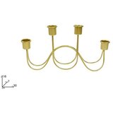  SVJEĆNJAK 30 X 16 CM ZA 4 SVIJEĆE ZLATNI METALNI | Eponuda.ba