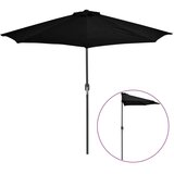  Balkonski suncobran crni 270 x 144 x 222 cm polukružni | shoptok.hr