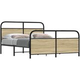 Maison Chic Kovinski Posteljni okvir - Dvoposteljna postelja - Zakonska postelja brez vzmetnice sonoma hrast 160x200 cm, (21694562) | Shoptok.si