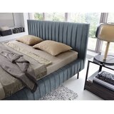 ELTAP Plavi tapecirani bračni krevet s prostorom za odlaganje s podnicom 140x200 cm Plissa – | shoptok.hr