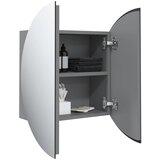  Kupaonski ormarić s okruglim ogledalom LED Siva 47x47x17,5 cm | shoptok.hr