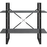 Ormarić za knjige s 2 razine sivi 80x30x70 cm masivna borovina | shoptok.hr