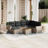  8-dijelni set vrtnih sofa od poliratana s jastucima sivi | shoptok.hr