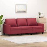 vidaXL Kavč trosed vinsko rdeč 180 cm umetno usnje Cene