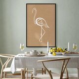  Slika - White Flamingo (1 Part) Vertical 80x120 U crnom drvenom okviru | shoptok.hr