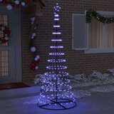 vidaXL LED božično drevesce Modra 138.5 x 138.5 x 399 cm Kovina | Shoptok.si