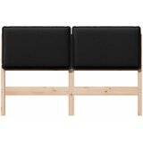  Tapecirani uzglavlje Prirodna i crna 160 cm Čvrsto borovo drvo | shoptok.hr