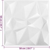  Zidne panele 12 pcs Origami bijela 50 x 50 cm XPS pjena | shoptok.hr