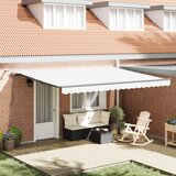 vidaXL Avtomatska retraktibilna tenda z LED Belo 450x350 cm, Zamenjava tkanine za tenda 4.5x3.5 m Okvir Belo Cene