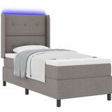 vidaXL Postelja s pomičnim dnom in vzmetnico ter LED osvetlitvijo taupe 90x190 cm iz blaga, (22050938) Cene
