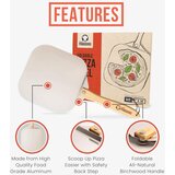 CHEF POMODORO 30 cm aluminijasta lopatica za pico z zložljivim lesenim ročajem | Shoptok.si