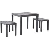 vidaXL Vrtna miza z 2 klopema iz plastike rjava, (20680205) | Shoptok.si