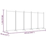 Sobna pregrada s 5 panela antracit 433x180 cm od tkanine | shoptok.hr
