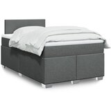 vidaXL Box spring postelja z vzmetnico temno siva 120x200 cm blago Cene