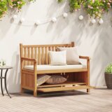 vidaXL Parkovna Shramba Klop Rjava 228 x 60 x 90 cm Trdna tikovina u