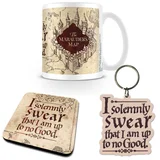 Gift Set - Harry Potter - Marauders Map - Šolja, Podmetač & Privezak