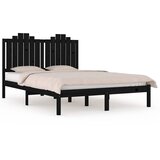  Okvir za krevet od masivne borovine crni 200 x 200 cm | shoptok.hr