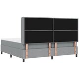  LED Box Spring Krevet Svijetlo siva 200 x 200 cm tkanina | shoptok.hr