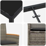  Vrtni set za objed 7 kom. Siva poliratan | shoptok.hr