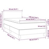 vidaXL Krevet box spring s madracem LED tamnozeleni 90x190 cm baršun | shoptok.hr