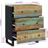  Komoda 60 x 33 x 75 cm od masivnog obnovljenog drva | shoptok.hr