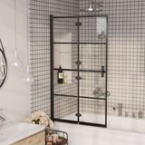  Sklopiva pregrada za tuš ESG 80 x 140 cm crna | shoptok.hr