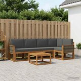  Set vanjskih sofa 6 pcs Prirodna i antracit Čvrsto drvo akacije | shoptok.hr