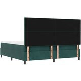  Krevet s kutijom s madracem i klupicom Tamnozeleni 200x200 cm Baršun | shoptok.hr