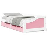 vidaXL Dnevni krevet s 2 ladice bez madraca IRUN bijelo&roza 90x200 cm | shoptok.hr