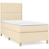  Krevet s oprugama i madracem krem 100 x 200 cm od tkanine | shoptok.hr