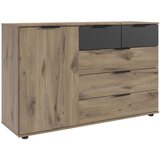 Best Price Komoda Bergamo, Barva Hrasta, Barva Grafita | Shoptok.si