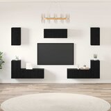  Set TV komoda Zidne 7 pcs Crni hrast Konstruirano drvo | shoptok.hr