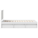  Krevetna konstrukcija Bijelo 75 x 190 cm Čvrsto borovo drvo | shoptok.hr