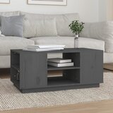 The Living Store Klubska mizica siva 90x49x40,5 cm trdna borovina - Klubska Mizica, (21572989) Cene