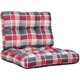  Jastuci za palete 2 kom crveni karirani od tkanine Šarena 60 x 60 x 12 cm | Shoptok.si