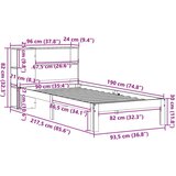  Krevet s regalom za knjige bez madraca bijeli 90x190cm borovina | shoptok.hr