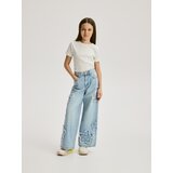 Reserved Jeans hlače wide-leg s aplikacijama - plava | shoptok.hr