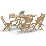  The Living Store Vrtna jedilna garnitura 7-delna trden akacijev les - Vrtna Jedilna Garnitura, (21457363) | Shoptok.si