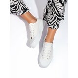 Shelvt Women's platform sneakers white cene
