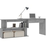  Kutni radni stol boja betona 200x50x76 cm od konstruiranog drva | Eponuda.ba