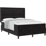 vidaXL Box Spring postelja z vzmetnico Črna 140x190 cm Žamet, (22050714) | Shoptok.si
