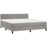  Box spring postelja z vzmetnico svetlo siva 180x200 cm žamet, (20789836) | Shoptok.si